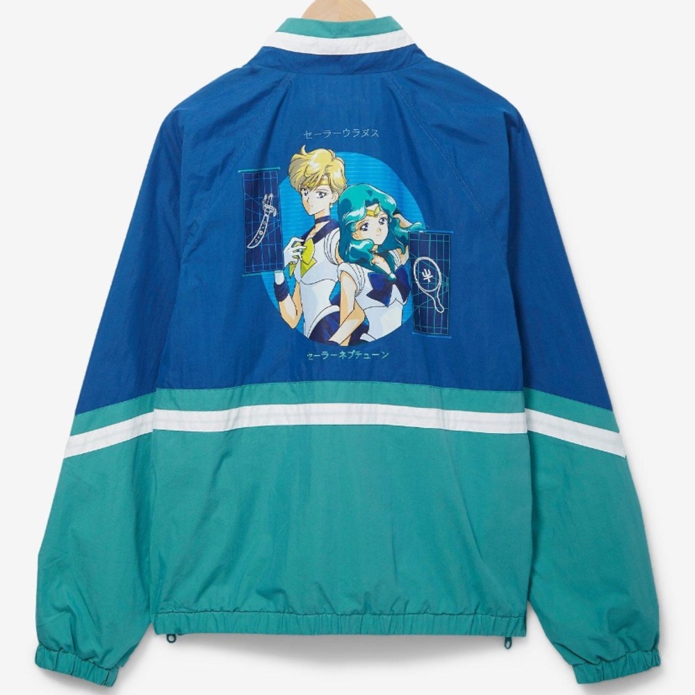 Unisex Pretty Guardian Sailor Moon Color Block Sailor Uranus Neptune Windbreaker